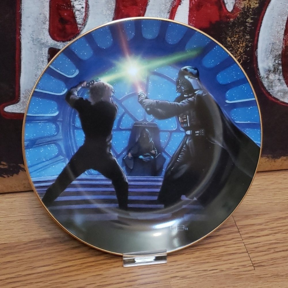 Luke Skywalker Darth Vader Star Wars plate 1987
